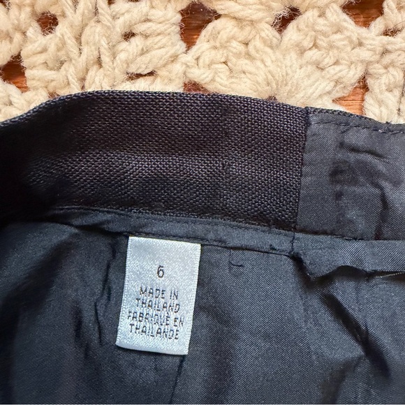 Talbots Vintage Irish Linen Black High-Rise Pleated Trousers Size 6 - altered - Picture 5 of 16